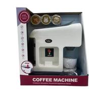 Cafetera de cápsulas de juguete con luces y sonidos.