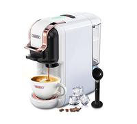 Cafetera de cápsulas HiBREW H2B, cafetera multicápsulas 5 en 1, compatible con cápsulas DG/Nes/K-cup/ESE/café molido, Parada automática, Espresso perfecto, Blanco