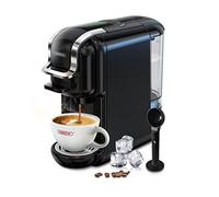 Cafetera de cápsulas HiBREW H2B, cafetera multicápsulas 5 en 1, compatible con cápsulas DG/Nes/K-cup/ESE/café molido, Parada automática, Espresso perfecto, Negro