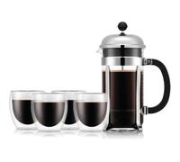 Cafetera de Émbolo Bodum Chambord 1 L con 4 vasos doble pared 25 cl