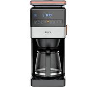 Cafetera de filtro KM 8428 Grind Aroma XL de 15 l y 1000 W (negra/plateada) - KRUPS