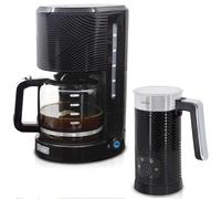 Elegance Set Cafetera Goteo 10 Tazas Café Filtro + Espumador de Leche Eléctrico