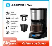 Cafetera de Goteo Eléctrica, con Filtro Reutilizable, Pantalla LCD, Programable 24 H, Auto Apagado, Capacidad 12 Tazas, 950W
