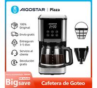 Cafetera de Goteo Eléctrica, con Filtro Reutilizable, Pantalla LCD, Programable 24 H, Auto Limpieza, Capacidad 14 Tazas, 1000W