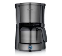 Severin cafetera con jarra térmica, tapa de elaboración y sistema antigoteo, filtro giratorio, apagado automático, compartimento para el cable, capacidad 1 L, 1000 W, acero inox oscuro, KA 9343