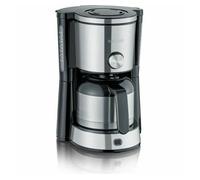 SEVERIN - Cafetera de goteo para 8 tazas, Cafetera de filtro / Cafetera americana con jarra de cristal de 1l, Con Desconexión Automática, Acero inoxidable cepillado / Negro, KA 4845