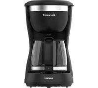 Cafetera de goteo Taurus Verona 6 600W 6 tazas placa calefactora filtro permanente cristal compacta negra
