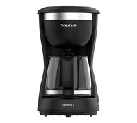 Taurus - Cafetera de Goteo Verona 6 | 600W | 600ml | Intense Flavour Tech | Placa Calefactora | Filtro Permanente Lavable | Jarra Cristal Antigoteo | Diseño Compacto Negro Mate | BPA Free