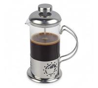 Cafetera de prensa francesa de una sola porción, pequeña cafetera asequible con la más alta filtración, capacidad de 1 taza (12 onzas líquidas/0.4 litros) (plata)