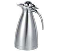 Cafetera De Vacío De Acero Inoxidable De Doble Vaso De Pared Aislados Thermos Jarro De Agua Caliente Botella Dispensador De Bebidas Con Botón De Prensa 1.5L / 2L (2L, Plata)