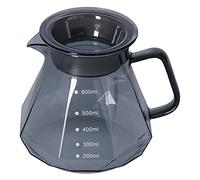 Cafetera de Vidrio, 600ml Pour Over Cafetera, Servidor de Café Resistente al Calor Hervidor Transparente para Compartir Café con Tapa para Cocina Casera