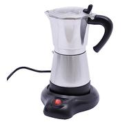 Cafetera eléctrica italiana, para 6 tazas de espresso en familias, reuniones, cafés, oficinas, salas de dormir, tiendas de leche, viajes, 10,2 x 19,5 cm (plateada)