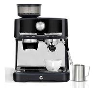 Cafetera espresso 20 Bars con Trituradora,Descalcificación automática,1400W Cafetera espresso Semi-automática de acero inoxidable con espumador de leche,Dos filtros,Depósito extraíble para espresso