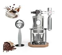 Cafetera espresso manual portátil, máquina neumática con manómetro y base de madera, presión ajustable de 1 a 16 bares, diseño desmontable para el hogar y camping