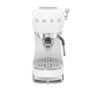 Cafetera espresso manual Smeg ECF02WHEU, 15 bar y depósito de 1,1 l, blanca