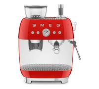 Cafetera espresso manual Smeg EGF03RDEU - Rojo, 15 bar, molinillo integrado