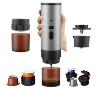 Cafetera Espresso Portátil, 3 en 1 Máquina de Café Eléctrica Compatible con Cápsulas Nespresso & Café Molido, Autocalentamiento, USB Recargable, Presión de 15 Bar, para Viajes Camping Coche Oficina