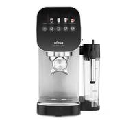 Ufesa Cafetera Espresso Sienna Latte 20 Bares con Panel Táctil - Sistema Thermoblock, 1360W, Vaporizador, Depósito de Leche 400ml, Depósito Agua 0.9L, Bandeja Calienta-Tazas, Diseño Compacto