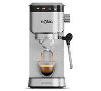 Solac - Cafetera espresso Taste Slim D20 Inox | 20 bares | Depósito 1L | 4 funciones | Cantidad café programable | Calentamiento rápido | Diseño Barista | Controles táctiles | Inox