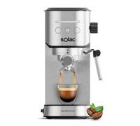 Cafetera Espresso Solac Taste Slim Pro Inox 1L 20 Bares con vaporizador y calienta tazas