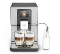Krups Intuition Experience EA876D, Cafetera superautomática, Pantalla táctil color, Máquina de café con indicadores lumínicos, 17 bebidas personalizables, Acero inoxidable, Color Negro/Metal