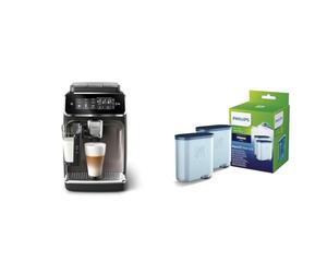 Cafetera espresso totalmente automática Philips Serie 3300-6 bebidas y filtro de agua y cal Philips AquaClean para cafetera espresso, sin descalcificación hasta 5000 tazas, paquete doble