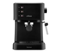 Ufesa Varese Cafetera Compacta Espresso y Capuccino, 1050W, Vaporizador Orientable, 20 Bares, 1 o 2 Cafés, Depósito 1.5L, Función Calienta Tazas
