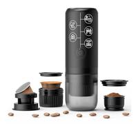 CAFETERA ESTÉREO PORTÁTIL 3 EN 1 BENFUCHEN SIN CALENTAMIENTO, Cafetera Espresso Eléctrica con Carga Tipo C, Mini Cafetera para Cápsulas N ESPRESSO/DolceGusto y Café Molido para Llevar, Color Negro
