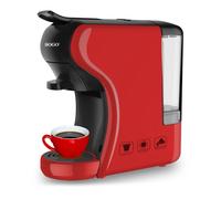 SOGO Cafetera Cápsulas 3 en 1 Compatible con Nespresso Dolce Gusto y Starbucks - Máquina de Café Compacta para Monodosis y Té - Cafetera Multicápsulas con 19 Bares de Presión Color Rojo