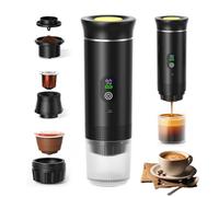 Cafetera expreso portátil 3 en 1, minicafetera de viaje de 20 bares con USB-C, cafetera de camping, autocalentadora, compatible con café molido y cápsulas para senderismo, oficina, autocaravana