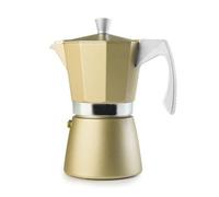 Cafetera Express Ibili Evva Golden de aluminio fundido full induction con asa desmontable y filtro reductor