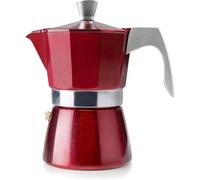 Cafetera express IBILI Evva Red 6 tazas 300ml aluminio fundido inducción BPA free