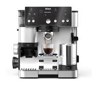 Ninja Luxe Essential Cafetera 2 en 1 para latte, cappuccino y espresso con molinillo y espumador de leche integrados, fácil de usar y 2 preajustes automáticos de espuma, plata, ES501EU