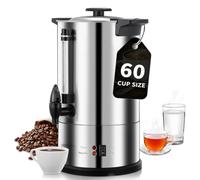 Cafetera Industrial 6L 60 Tazas/H, Macchina de Café para Hostelería 1500W | Termo de Café con Grifo, Dispensador de Bebidas Calientes de Acero Inoxidable con Mantenimiento de Calor