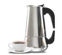 Cafetera Italiana Acero Inoxidable - Cafetera 6 Tazas con Doble Asa para Fácil Apertura, Uso Seguro - Cafetera Italiana Induccion - Cafeteras Espresso Clásica Compatible con Gas, Vitro e Inducción