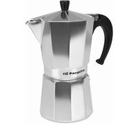 Orbegozo KF 1200, Cafetera Italiana de Aluminio, 12 Tazas, Mango Ergonómico, Apta para Cocinas de Gas, Eléctricas y de Vitrocerámica, Válvula de Seguridad