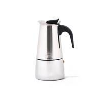 Cafetera Italiana Any Morning Moka 200 ml Acero Inoxidable Inducción 4 Tazas Válvula Seguridad
