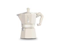 Cafetera Italiana Bialetti Moka Exclusive 3 Tazas Aluminio Crema Mango Termoplástico