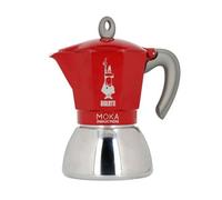 Bialetti - Cafetera Moka de Inducción, Adecuada para todo tipo de Placas, 6 Tazas de Café Espresso (280 Ml), Rojo