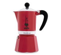Cafetera Italiana Bialetti Rainbow 3 Tazas Negro Rojo Acero Inoxidable