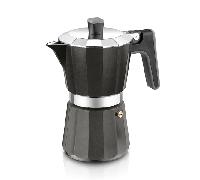 BRA Perfecta Black | Cafetera Italiana Inducción 12 tazas | Aluminio, Capacidad 12 tazas, color negro