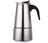 Cafetera Italiana Cafetera espressos en Acero inoxidable430 Conveniente para Cocina de inducción Cafetera Moka Clásica Plata Uso Doméstico y Oficina,Tipo 1,450 ML