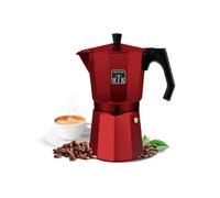 Cecotec Cafetera Italiana Mokclassic 900 Red. en Aluminio, Apta para Gas, Eléctrica y Vitro, 9 Tazas de Café, Junta de Silicona, Mango Ergonómico y Termorresistente, Filtro y Válvula Acero Inoxidable
