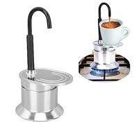 Cafetera italiana de 1 taza, 50 ml/1 olla para cafetera de camping, percoladora de expreso, moka de pico único, mini espresso de inducción, para cocina, fiestas al aire libre y viajes