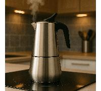 Cafetera Italiana Espresso de Acero Inoxidable para Inducción Vitro Gas Eléctrica. Cafetera de tamaños 2/4/6/10 Tazas -