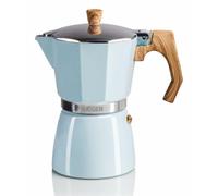 Cafetera Italiana Haeger MOKA Pot 6 Azul Aluminio Baquelita 6 tazas