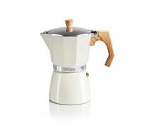 Cafetera italiana haeger moka pot 6 beige - aluminio 6 tazas