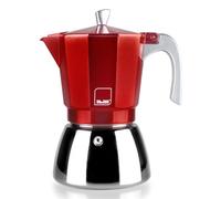 Cafetera Italiana Ibili Elba 0,45L aluminio fundido acero inoxidable roja resistente
