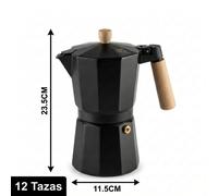 Cafetera Italiana Moka Espresso de Aluminio para Gas/Eléctrica/Vitro (No Inducción) | 3/6/9/12 Tazas | Negro o Beige |