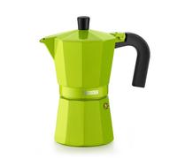 Monix Lima Cafetera Italiana, Capacidad 3 Tazas, Aluminio, Verde, 9 cm